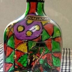 ☆ボトルアート　龍踊　長崎　高さ：約20ｃｍ　巾：約11ｃｍ　中古品　の画像