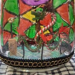 ☆ボトルアート　龍踊　長崎　高さ：約20ｃｍ　巾：約11ｃｍ　中古品　の画像