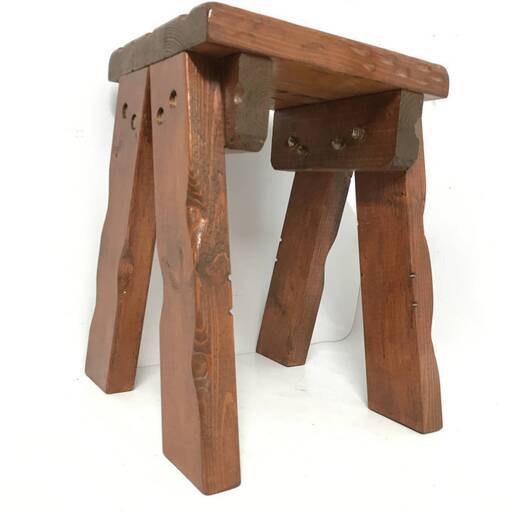 UNY2/88 手作り 木製 カウンターチェア 腰掛 椅子 花台 園芸 diy イス 木工 古家具 古民具 アンティーク調 ガーデニング②