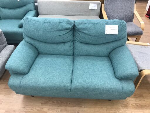 ★値下げしました★ジモティ割あり★ ニトリ ２Pソファ 緑 H85×W138×D83 クリーニング済み KJ1607