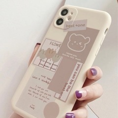 新品・未使用　スマホケース　漫画風　くまの画像