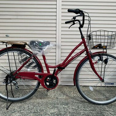 新品・未使用　ママチャリ　オートライト付き　26インチ　シマノ6...