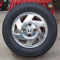 【ホンダ純正】 12インチ アルミホイール 145R12 6PRスタッドレス付  バモス ホビオなどに