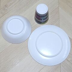 Francfranc フランフラン プレート＆コップセット　お皿セット　プラスチック食器　一人暮らし　男性　ユニセックス の画像