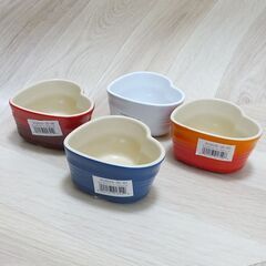 新品　Le Creuset ル・クルーゼ　ハート　ラムカン 4個セット　蓋なし　グラデーション　陶器　ルクルーゼ　ココットの画像