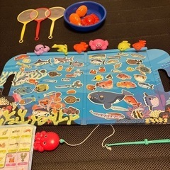 知育玩具③魚釣りマグネットブック､魚釣りすくい