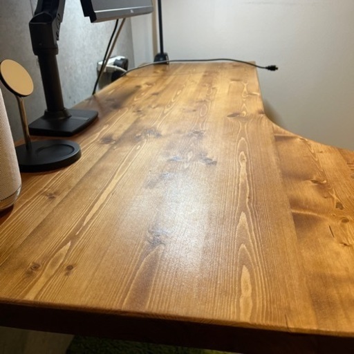 LOWYA】[幅140] L字デスク 天然木 無垢材使用 スチール脚