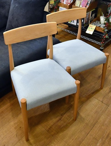 ●2022年購入●モモナチュラル　アルダー材　ダイニングチェア　2脚セット　中古品●MOMO natural 脇木工●