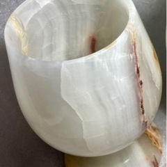 限定　天然大理石グラス  ビンテージ   ワイングラス型 未使用2の画像