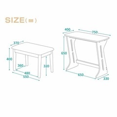 デスク&ベンチ2点セット　コンパクトの画像