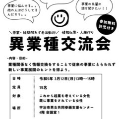 女性主催♪女性の為の異業種交流会