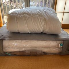 ニトリ　掛け布団&敷き布団セット　カバー付きの画像