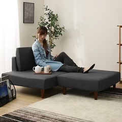 【3/16.17 直接取りに来てくれる方限定】一人暮らしに最適なコンパクト片肘カウチソファ　スツール付きの画像