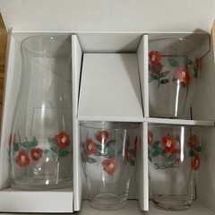 【未使用】片岡鶴太郎オリジナル カラフェ•グラスセット『椿』の画像