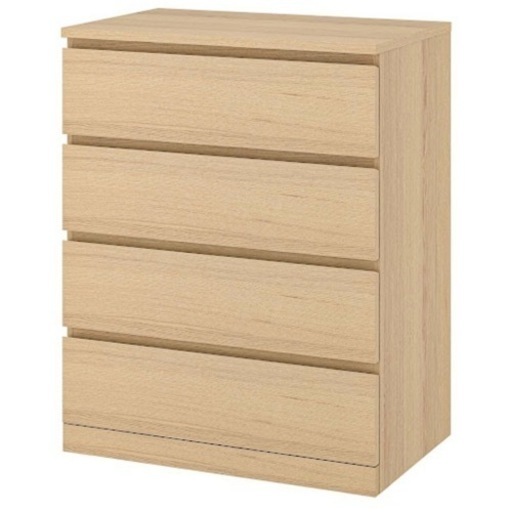 IKEA イケア　MALM マルム　4段チェスト　木目調