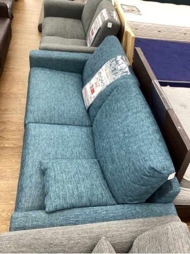 KC-23【新入荷　リサイクル品】ニトリ　Nポケット　2シーターソファ　ターコイズブルー