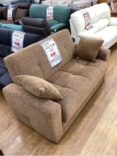 KC-25【新入荷　リサイクル品】ソファベッド　ブラウン