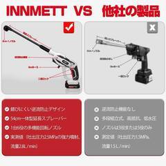 INMETT 高圧洗浄機 充電式 家庭用 コードレス 軽量2.2KG ハンディウォッシャー 6-in-1 一体型 ノズル 強力噴射 20V大容量2000mAhバッテリー 洗車機 小型 ポータブル 高性能 水道直結 低騒音 家庭用 掃除用品 塩害対策 洗車/庭/屋外/階段/外壁/ベランダ/掃除黄砂掃除 年末大掃除 キャンプ用品清掃【日本語説明書】の画像