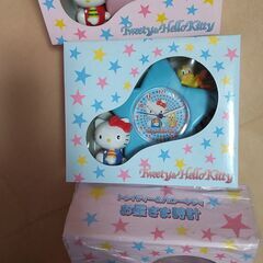 トゥイティー＆ハローキティ お星さま時計　未開封品の画像