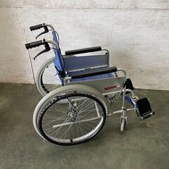 アルミ製 車椅子 自走式 介護用 ブルー ①の画像