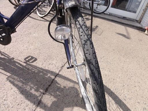 26インチ 自転車 シティサイクル カゴ付き ライトあり 紺色 ネイビー系 切替なし カギあり 札幌市 中央区