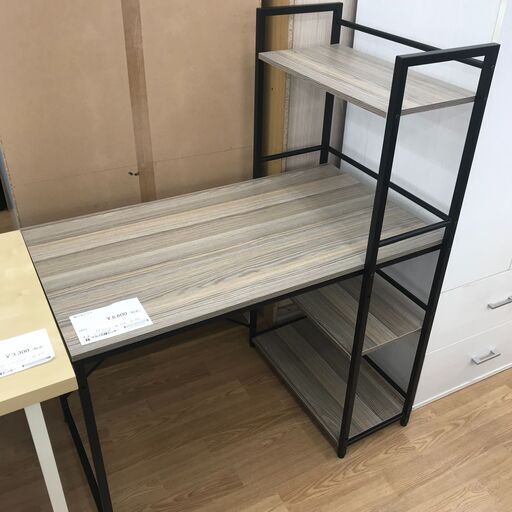 ★ジモティ割あり★  棚付きデスク ブラウン系 H123×W100×D60 クリーニング済み KJ1613