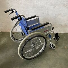 アルミ製 車椅子 自走式 介護用 ブルー ②の画像