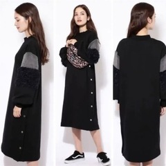 ＊ROSE BUD ローズバッド＊ 袖ファー裏毛ワンピース　の画像
