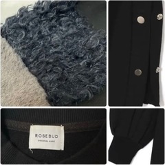 ＊ROSE BUD ローズバッド＊ 袖ファー裏毛ワンピース　の画像