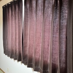 カーテン　茶色