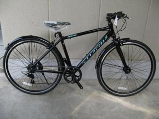 （新品大特価）アルミフレーム製クロスバイク（シマノ製６段変速・ハンドルオートライト付）