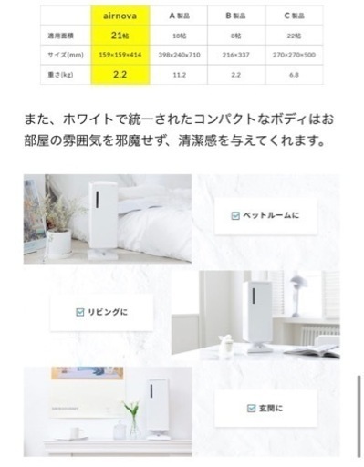 【元値:5万5047円】小型高機能 空気清浄機「airnova