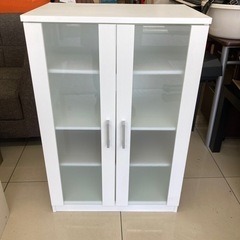 HJ372【中古】食器棚 白