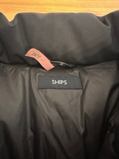 SHIPS ブラック フードショートダウン メンズ