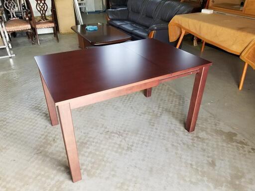 伸長式 ダイニングテーブル 家具の大丸 フレッツ カタバタ 80DT 傷あり 新品 幅80-120×奥行80×高さ70
