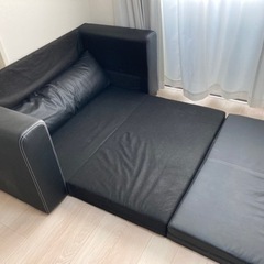 2人掛けソファ　☆簡易ベッドにもなる☆ 約3年使用の画像