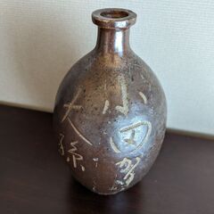 鶴首 徳利 花器 花瓶 酒器 一輪挿し 骨董 壺 備前！？信楽！？分かりませんの画像
