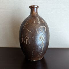 鶴首 徳利 花器 花瓶 酒器 一輪挿し 骨董 壺 備前！？信楽！？分かりませんの画像
