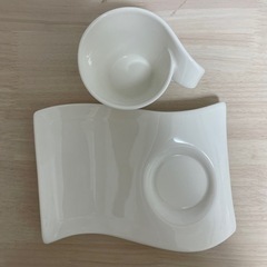 Villeroy&Boch ビレロイ&ボッホ ニューウェイブ カフェ カプチーノカップ&プレートL 2ペアの画像