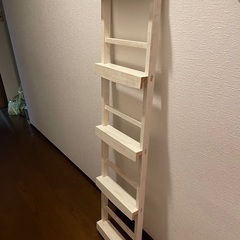 アンティーク風はしご (小物、表札等飾り付け)白の画像