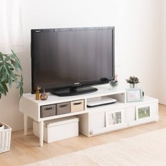 奥行き40cm伸長式テレビ台(100-180cm WH ニトリ