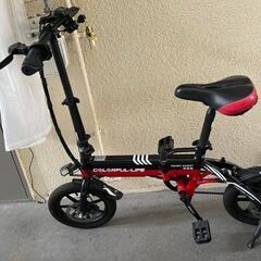 14インチ電動バイク 電動アシスト自転車 折りたたみ式 アシスト3段速調整 最大時速25キロ モータ250W 36V 8AH デスクブレーキ LEDライト搭載 アルミフレーム サドルリアテールライト付きの画像