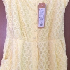 タグ付き新品 GRLショート丈ワンビース パンツ黄色 の画像