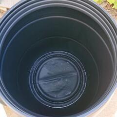 雨水タンク黒幅広160L、メダカ、園芸、農業、の画像