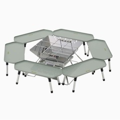 ロゴス　六角囲炉裏ラックテーブルの画像