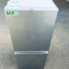 ✨2018年製✨ 667番 AQUA✨冷凍冷蔵庫✨AQR-13G(S)‼️
