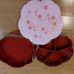 二段重　重箱　弁当箱　桜　行楽　花見　ピクニック　中古美品の画像