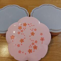 二段重　重箱　弁当箱　桜　行楽　花見　ピクニック　中古美品の画像