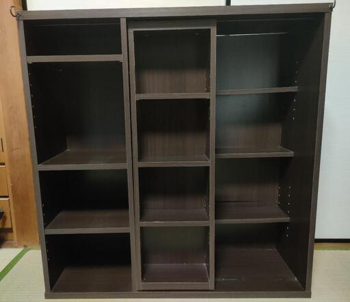 配送可:カーテン付き スライド式 本棚
