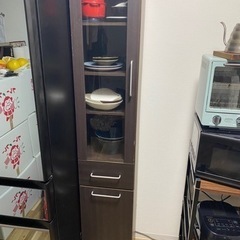 受付終了　食器棚　ブラウン